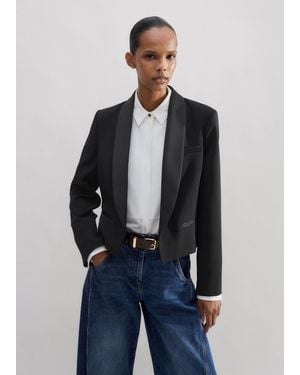 ME+EM Forever Shawl Collar Crop Tux Jacket - Black