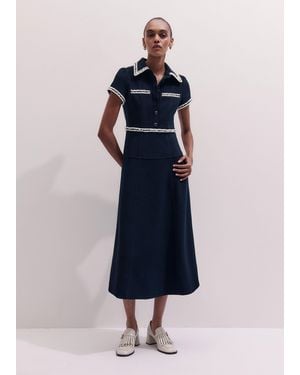 ME+EM Fit And Flare Midi Dress - Blue