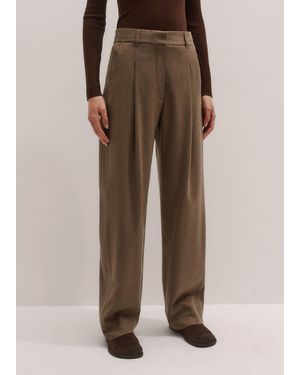 ME+EM Pleat Front Tailored Tapered Trouser Camel Melange - Brown