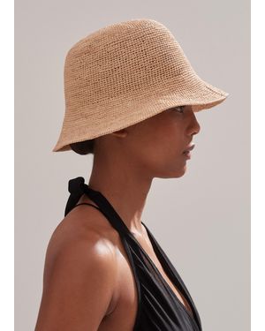 ME+EM Raffia Bucket Hat - Brown