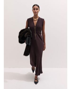 ME+EM Deep V-Neck Bias Cut Maxi Dress + Bandeau - White
