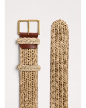 ME+EM Wide Raffia Belt Toast-Tan - Natural