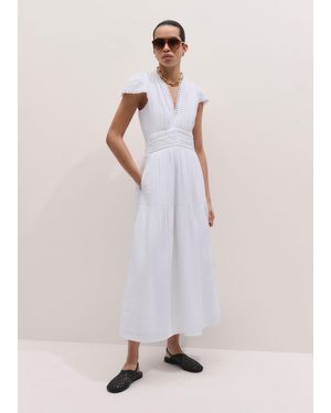 ME+EM Cheesecloth Fit And Flare Maxi Dress - Natural