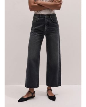 ME+EM Relaxed Straight Crop - Black
