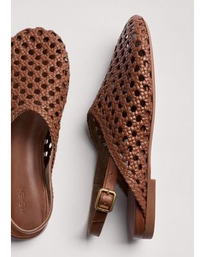ME+EM Round Woven Slingback - Brown