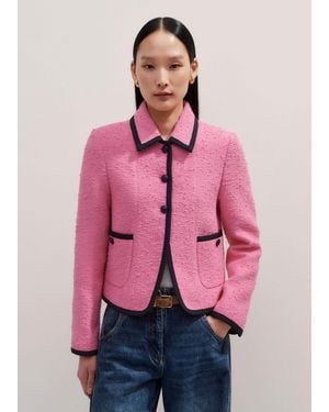 ME+EM Contrast Bound Crop Jacket - Pink