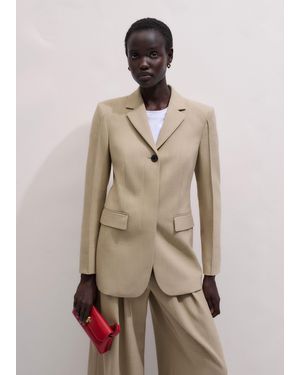 ME+EM High Waist Slim Contour Blazer - Natural