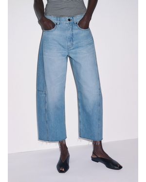 ME+EM Cropped Exaggerated Taper Jean - Blue