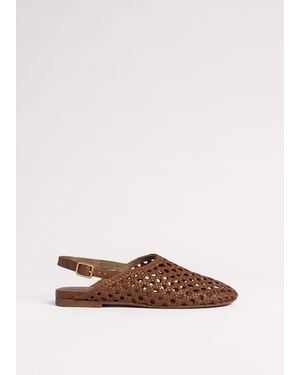 ME+EM Round Woven Slingback - Brown