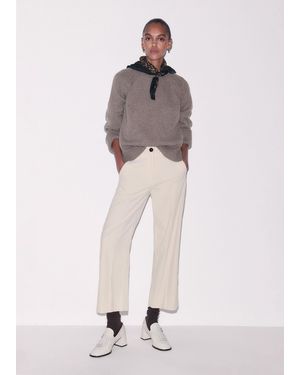 ME+EM Cord Straight Crop Trouser - White