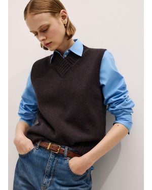 ME+EM Mouliné Knit Jumper Vest - Blue