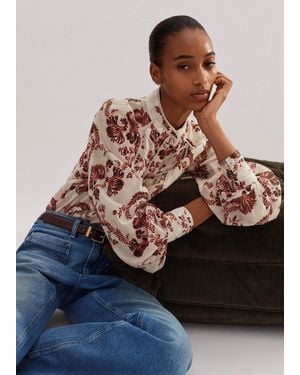 ME+EM Cotton Midnight Floral Print Blouse - Multicolour