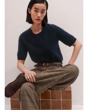 ME+EM Brushed Cashmere Straight Knit Tee - Multicolour