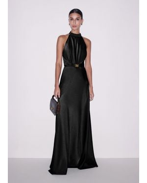 ME+EM Beautifully Draped Full Length Dress - Black