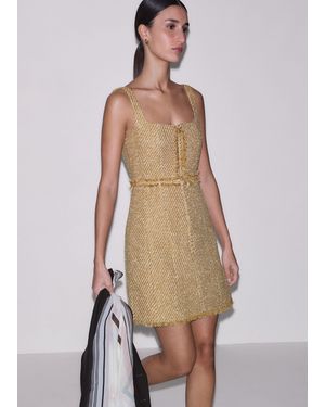 ME+EM Metallic Tweed Mini Dress - Natural