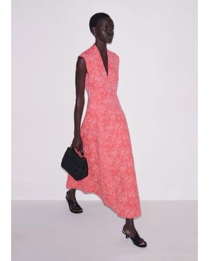 ME+EM Paneled Fit And Flare Maxi Dress Candy Coral-Blush - Pink