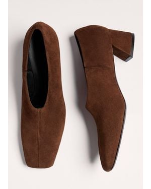 ME+EM High Front Block Heel - Brown