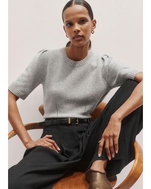 ME+EM Cashmere Feminine Sleeve Tee Mélange - Grey