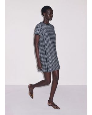 ME+EM Textured Short Sleeve Mini Dress - Blue