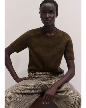 ME+EM Merino Rib Straight Knit Tee - Brown