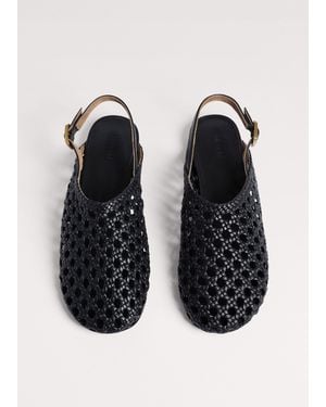 ME+EM Round Woven Slingback - Black