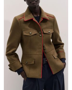 ME+EM Slim Fit Piped Utility Jacket - Natural