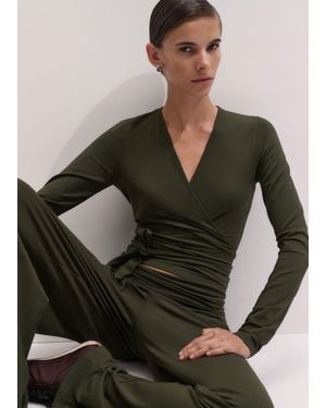 ME+EM Modal Ballet Wrap Top - Black
