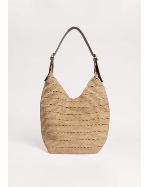 ME+EM Raffia Hobo Bag Toast-Tan - Natural