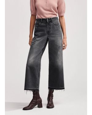 ME+EM Distressed Mid-Waist Baggy Crop Jean - Multicolour