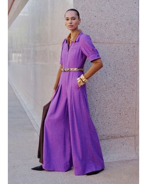 ME+EM Wide Leg Jumpsuit + Belt - Purple