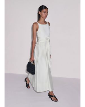 ME+EM Boat Neck Fit And Flare Maxi Dress + Tie - Natural