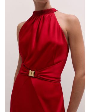 ME+EM Beautifully Draped Full Length Dress - Red