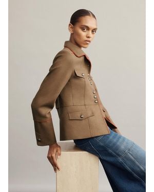 ME+EM Slim Fit Piped Utility Jacket - Natural