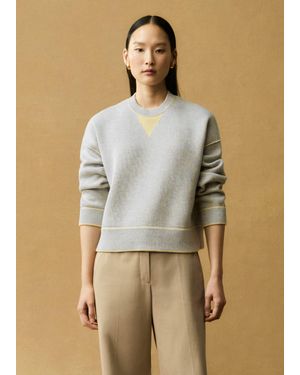 ME+EM Reversible Cotton Merino Cashmere Jumper - Natural