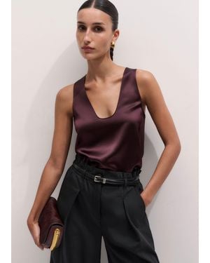 ME+EM Silk Satin Tank Top - Black
