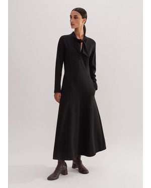ME+EM Ponte Necktie Maxi Dress - Black