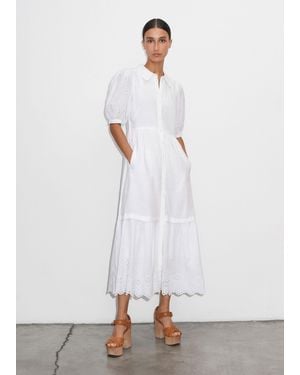 ME+EM Broderie Anglaise Maxi Shirt Dress + Belt - White