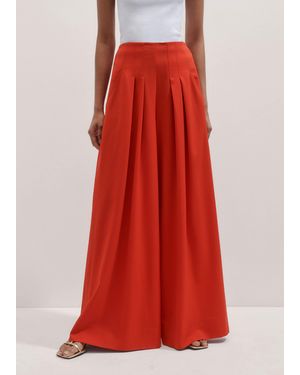 ME+EM Ultra High Waist Wide-Leg Trouser - Red