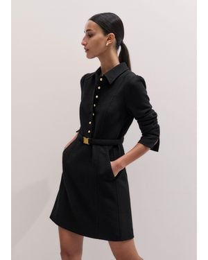 ME+EM Fit And Flare Mini Dress + Belt - Black