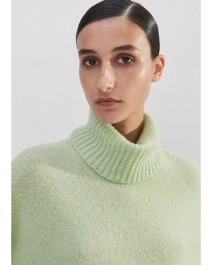 ME+EM Merino Cashmere Silk Mouliné Sweater + Snood - Green