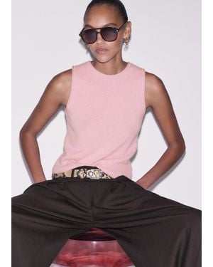 ME+EM Cashmere Roll Trim Straight Vest - Pink