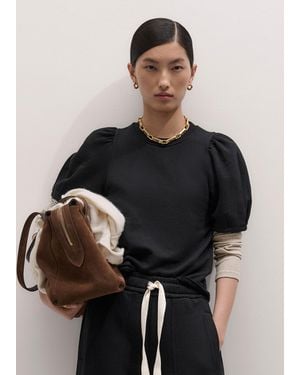 ME+EM Puff Sleeve Sweatshirt Tee - Black