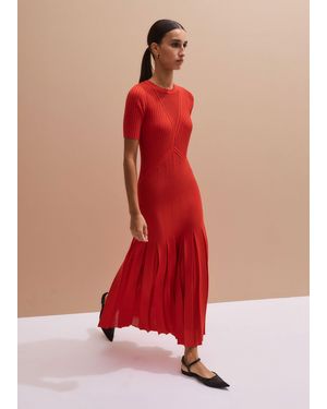 ME+EM Conceal + Reveal Lace Knit Maxi Dress - Red