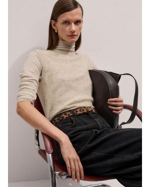 ME+EM Crew Neck Straight Knit Vest Oatmeal Mélange - Natural