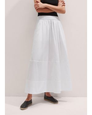 ME+EM Cotton Voile Panelled Skirt - White