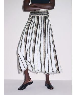 ME+EM Bouclé Stripe Knit Maxi Skirt - White
