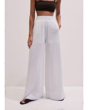 ME+EM Cheesecloth Wide-Leg Trouser - Purple