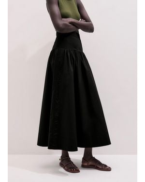 ME+EM Mixed Media Full Maxi Skirt - White