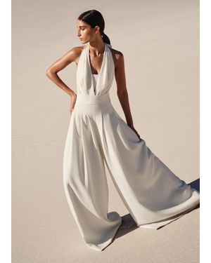 ME+EM 2-in-1 Wide-leg Jumpsuit + Bandeau - Natural