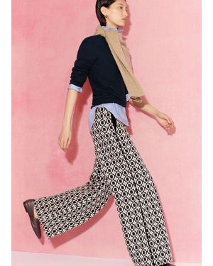 ME+EM Graphic Jacquard Wide-Leg Trouser - Pink